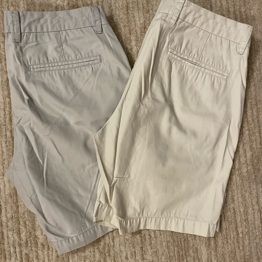 Men's Flat Front Shorts - Gray and Cream